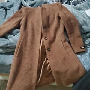 Dkny soft wool camel brown coat